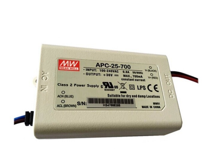 LED Güç Kaynağı Sabit Akım APC Serisi 20W LED Driver APC-25-700
