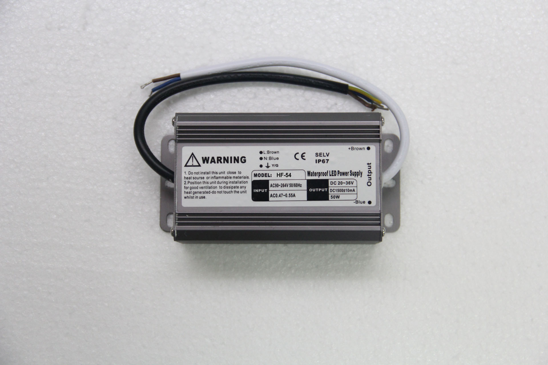 EMC 250V AC 54 Watt Sabit Akımlı LED Güç Kaynağı 1500mA Kapalı LED Işıkları için