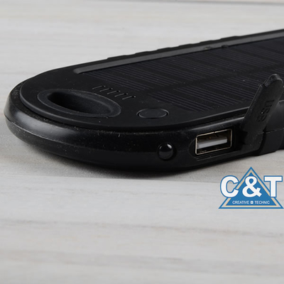 Çift USB Bağlantı Noktası Yedek Güç Bandı, 5000mAh Güneş Pili Yedekleme Harici Akü