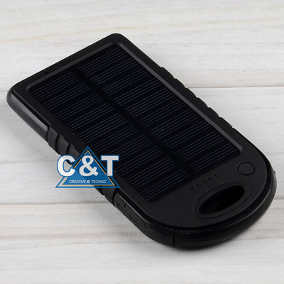 Çift USB Bağlantı Noktası Yedek Güç Bandı, 5000mAh Güneş Pili Yedekleme Harici Akü