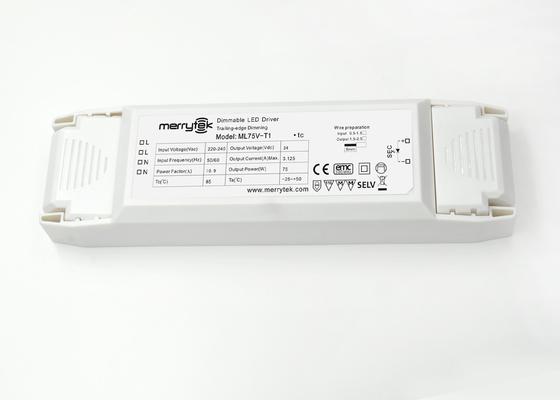 75 Watt Sabit Voltajlı Kısılabilir LED Driver 24V iP20 CE 30000h Ömür Süresi