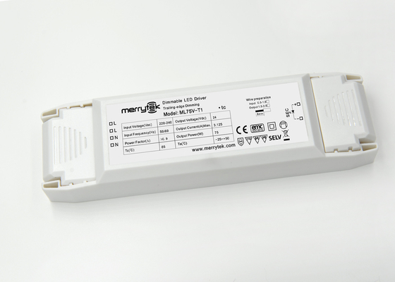 Titreşimsiz, Kısılabilir 24V Sabit Voltajlı LED Driver 75W LED Şerit Işık Sürücüsü
