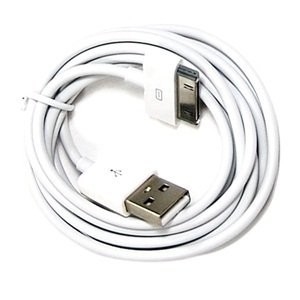 Ekstra uzun 6 FT USB veri Sync tel kablo için 3GS iPod iPad, Apple iPhone 4 4S siyah