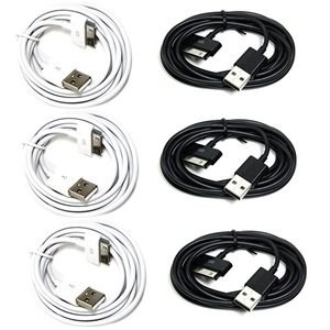 Ekstra uzun 6 FT USB veri Sync tel kablo için 3GS iPod iPad, Apple iPhone 4 4S siyah