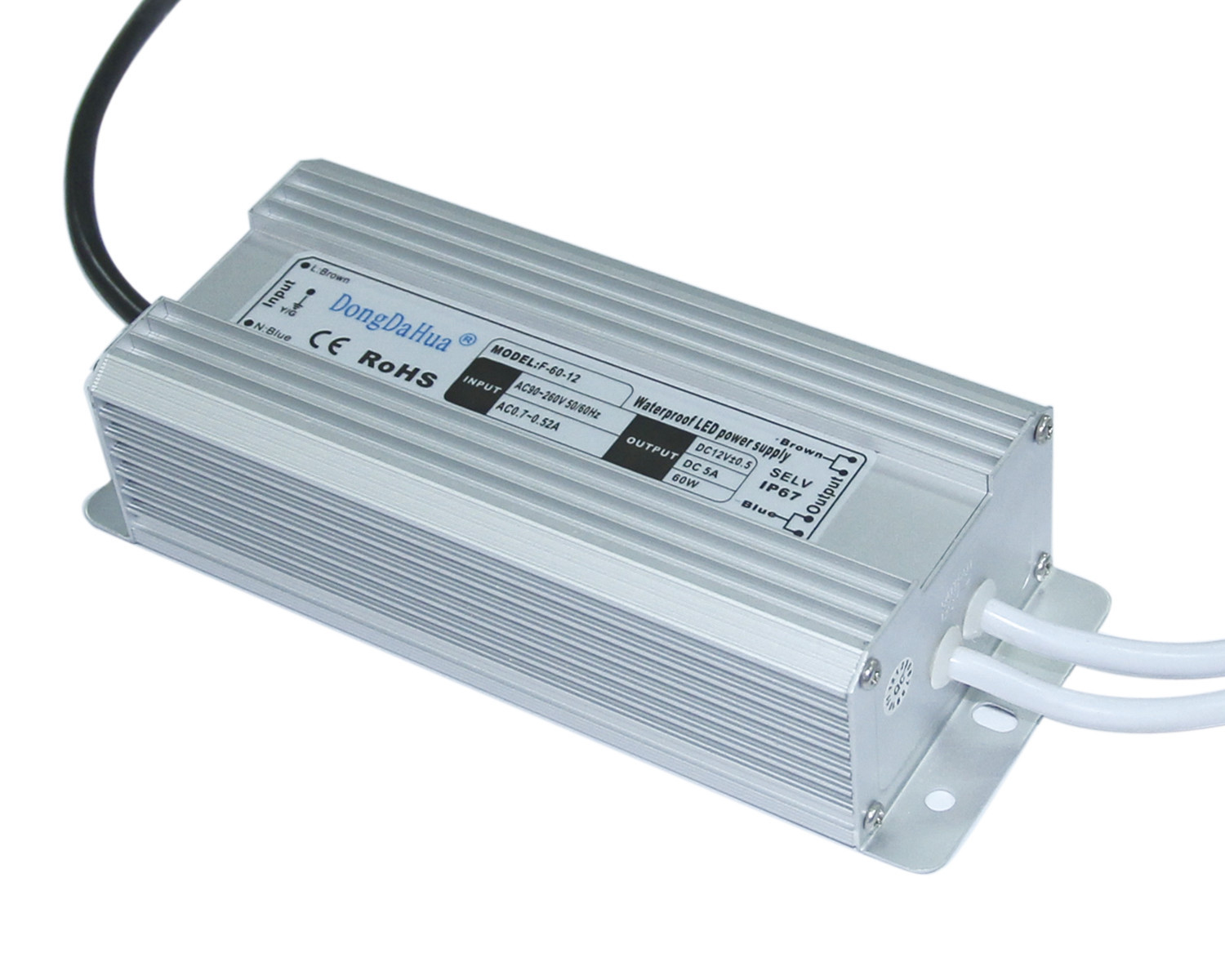 AC 220v AC Su Geçirmez AC, DC Güç Kaynağı 60W, 24V DC LED Driver için
