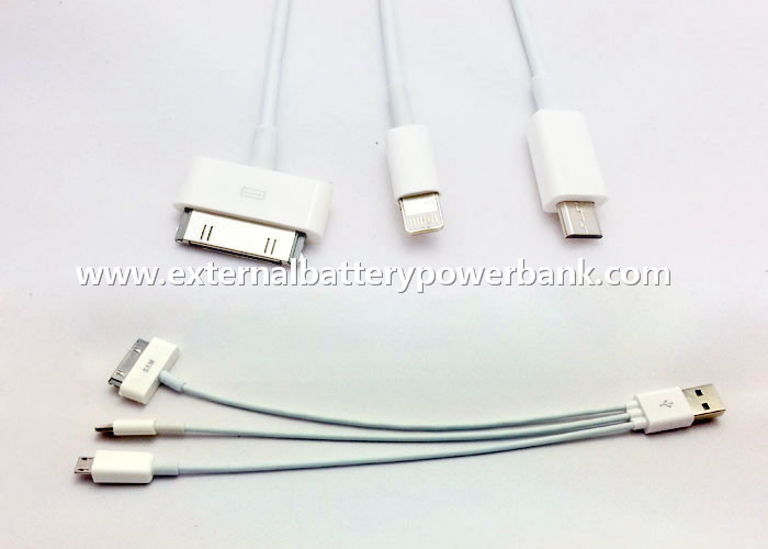 Mikro / 4G / 8Pin Konnektörlü 3&amp;#39;üncü 1 Yuvarlak USB Şarj Kablosu